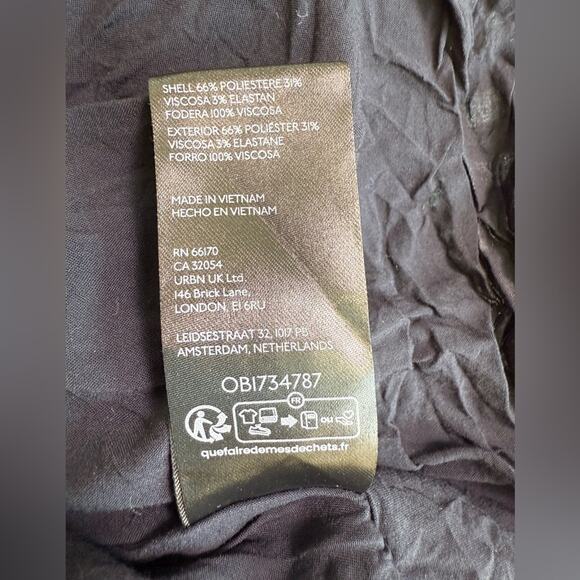 By Anthropologie Black and White Gingham Apron-Style Mini Dress Size Large - Picture 8 of 10